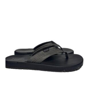 Flojos Flip Flop Sandals Men's size 11 Black Gray Comfort Thong Slip On Beach